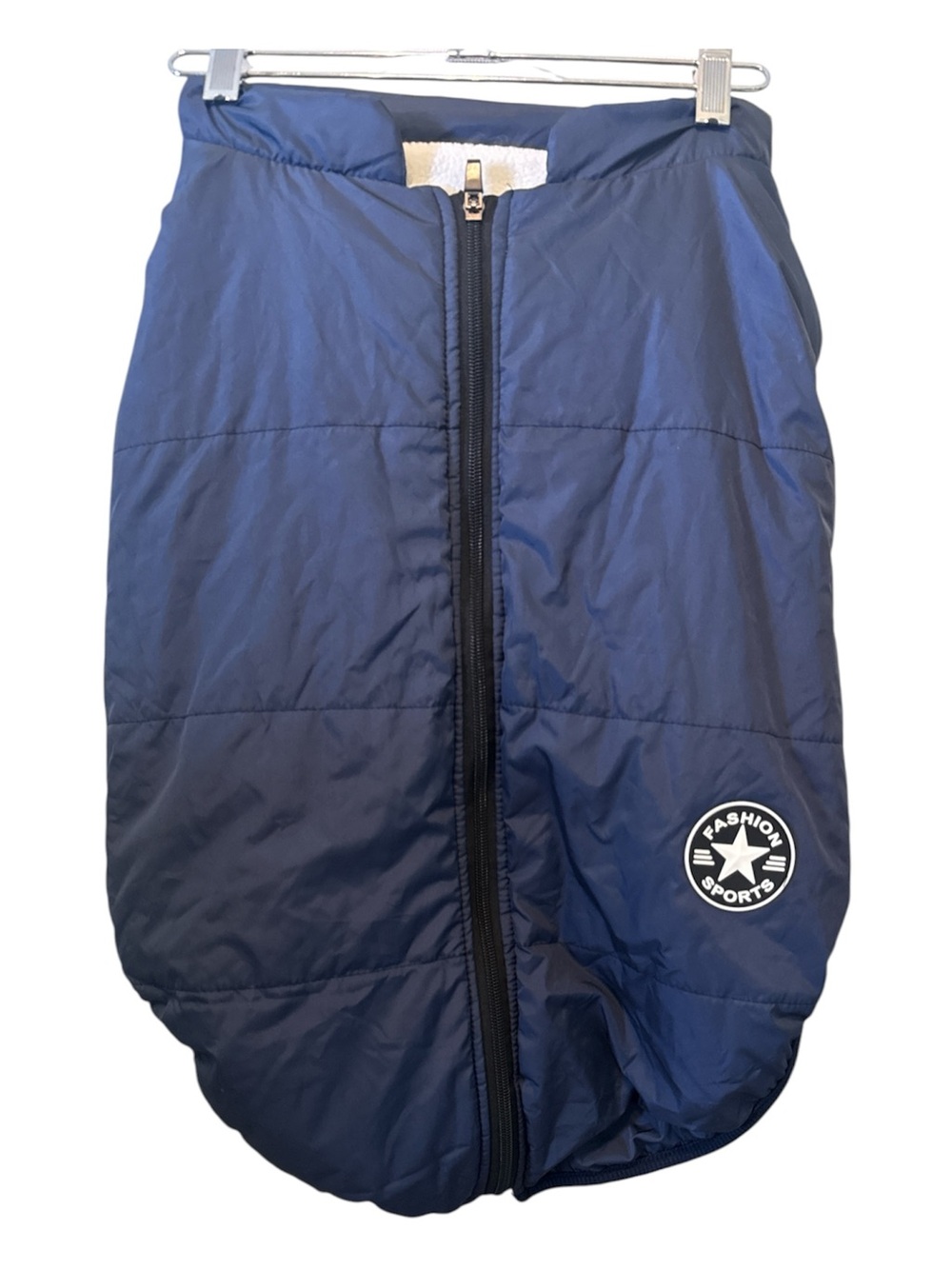 Fashion Sport Dog Coat Navy Blue Puffer Waterproof with Harness Openings